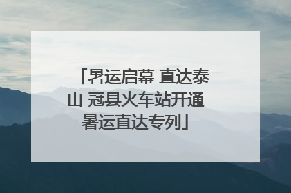 暑运启幕 直达泰山 冠县火车站开通暑运直达专列
