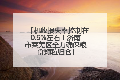 机收损失率控制在0.6%左右！济南市莱芜区全力确保粮食颗粒归仓