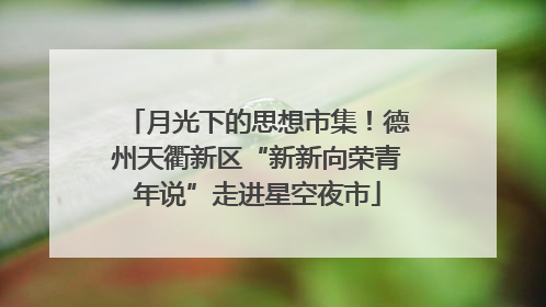 月光下的思想市集！德州天衢新区“新新向荣青年说”走进星空夜市