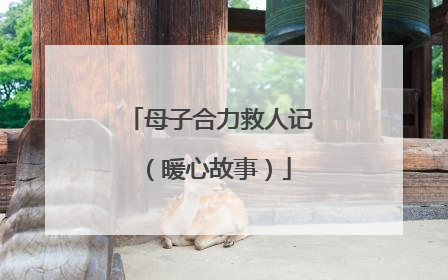 母子合力救人记（暖心故事）