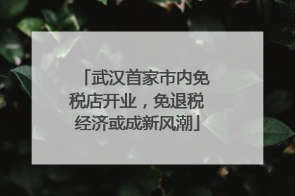 武汉首家市内免税店开业，免退税经济或成新风潮