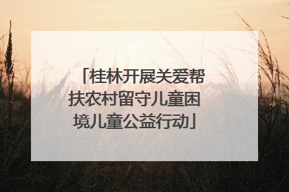 桂林开展关爱帮扶农村留守儿童困境儿童公益行动