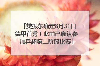 樊振东确定8月31日德甲首秀！此前已确认参加乒超第二阶段比赛