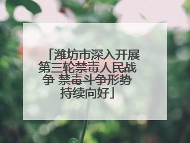 潍坊市深入开展第三轮禁毒人民战争 禁毒斗争形势持续向好