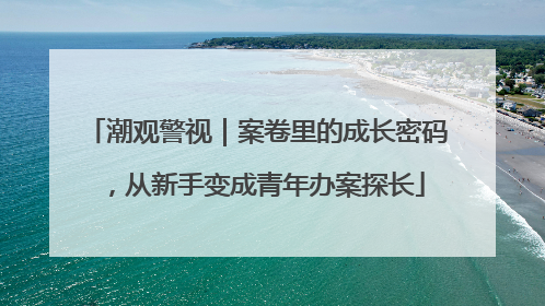 潮观警视｜案卷里的成长密码，从新手变成青年办案探长