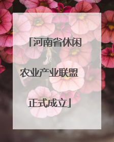河南省休闲农业产业联盟正式成立