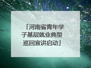 河南省青年学子基层就业典型巡回宣讲启动
