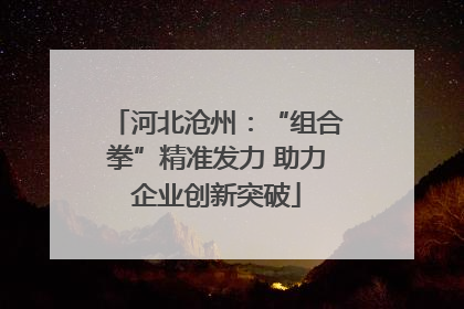 河北沧州：“组合拳”精准发力 助力企业创新突破