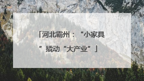 河北霸州：“小家具”撬动“大产业”