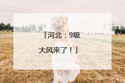 河北：9级大风来了！