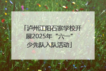 泸州江阳石寨学校开展2025年“六一”少先队入队活动
