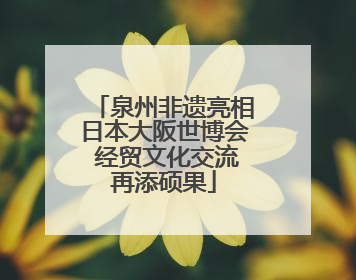 泉州非遗亮相日本大阪世博会 经贸文化交流再添硕果