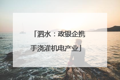 泗水：政银企携手浇灌机电产业