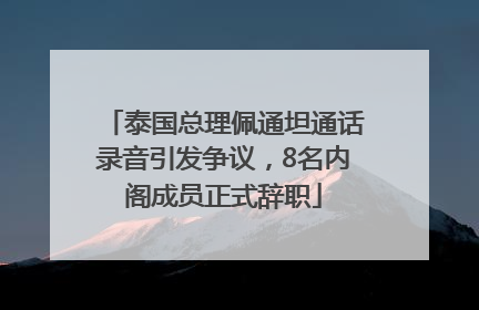泰国总理佩通坦通话录音引发争议，8名内阁成员正式辞职