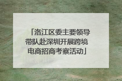 洛江区委主要领导带队赴深圳开展跨境电商招商考察活动