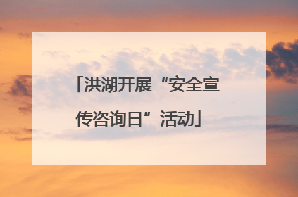 洪湖开展“安全宣传咨询日”活动