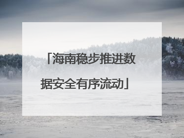 海南稳步推进数据安全有序流动