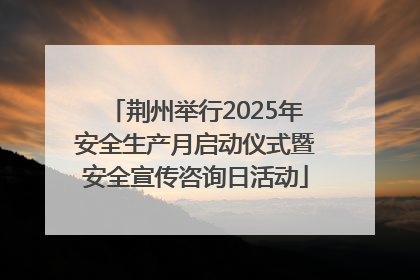 荆州举行2025年安全生产月启动仪式暨安全宣传咨询日活动
