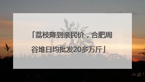 荔枝降到亲民价，合肥周谷堆日均批发20多万斤