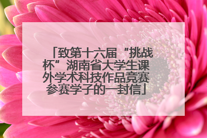 致第十六届“挑战杯”湖南省大学生课外学术科技作品竞赛参赛学子的一封信