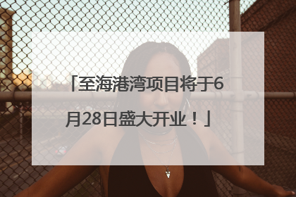 至海港湾项目将于6月28日盛大开业！