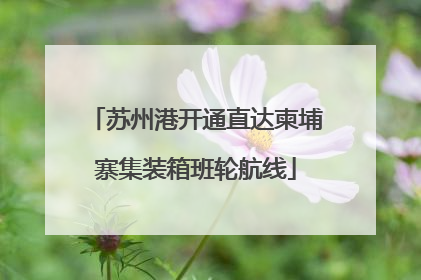 苏州港开通直达柬埔寨集装箱班轮航线
