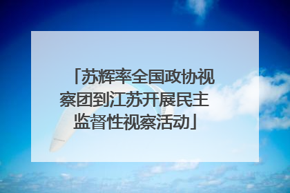 苏辉率全国政协视察团到江苏开展民主监督性视察活动
