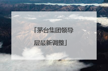 茅台集团领导层最新调整