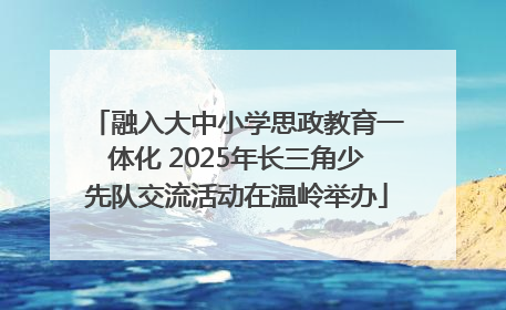 融入大中小学思政教育一体化 2025年长三角少先队交流活动在温岭举办