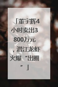 董宇辉4小时卖出3800万元，潜江龙虾火爆“出圈”