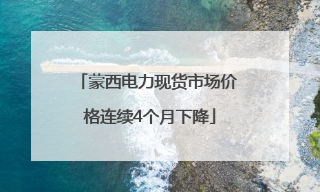 蒙西电力现货市场价格连续4个月下降
