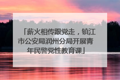 薪火相传跟党走，镇江市公安局润州分局开展青年民警党性教育课