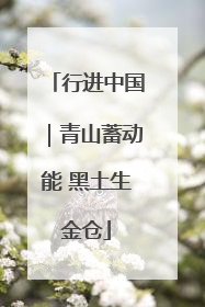 行进中国｜青山蓄动能 黑土生金仓