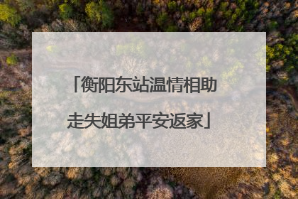 衡阳东站温情相助 走失姐弟平安返家