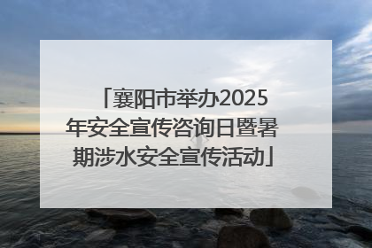 襄阳市举办2025年安全宣传咨询日暨暑期涉水安全宣传活动