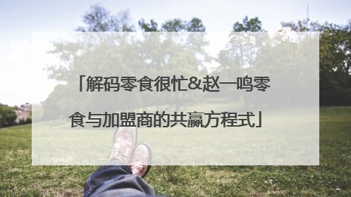 解码零食很忙&赵一鸣零食与加盟商的共赢方程式
