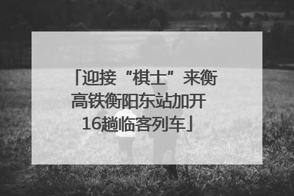 迎接“棋士”来衡 高铁衡阳东站加开16趟临客列车