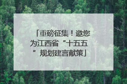 重磅征集！邀您为江西省“十五五”规划建言献策