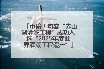 重磅！句容“赤山湖灌溉工程”成功入选“2025年度世界灌溉工程遗产”
