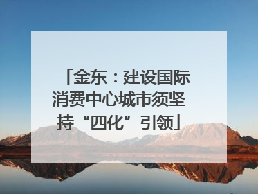 金东：建设国际消费中心城市须坚持“四化”引领