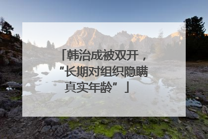韩治成被双开，“长期对组织隐瞒真实年龄”