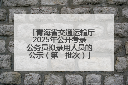 青海省交通运输厅2025年公开考录公务员拟录用人员的公示（第一批次）