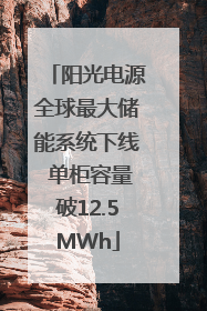 阳光电源全球最大储能系统下线 单柜容量破12.5MWh