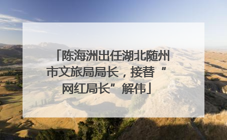 陈海洲出任湖北随州市文旅局局长，接替“网红局长”解伟