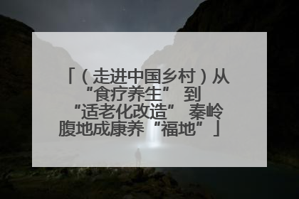 （走进中国乡村）从 “食疗养生” 到 “适老化改造” 秦岭腹地成康养“福地”