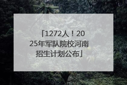 1272人！2025年军队院校河南招生计划公布