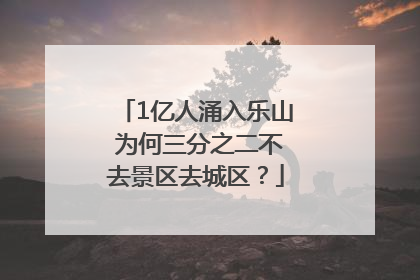 1亿人涌入乐山 为何三分之二不去景区去城区？