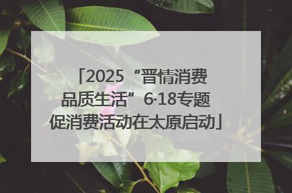 2025“晋情消费 品质生活”6·18专题促消费活动在太原启动