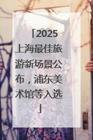 2025上海最佳旅游新场景公布，浦东美术馆等入选