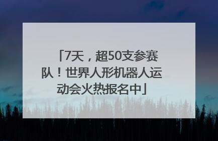 7天，超50支参赛队！世界人形机器人运动会火热报名中